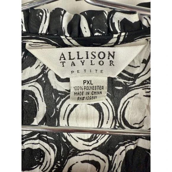 Allison Taylor Button Up Blouse Top Short Sleeve Women's Size‎ PXL petite - Picture 3 of 13